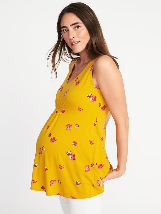 View large product image 1 of 1. Maternity V-Neck Bump-Skimming Tank