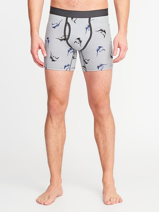 View large product image 1 of 1. Soft-Washed Printed Boxer Briefs for Men