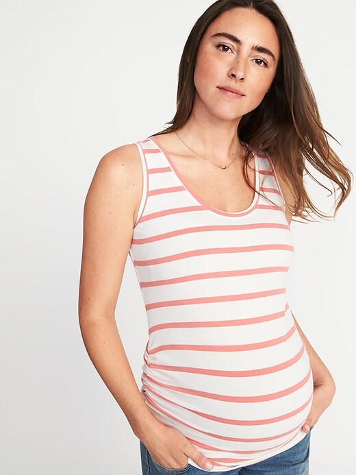 Image number 4 showing, Maternity Shirred Scoop-Neck Tank
