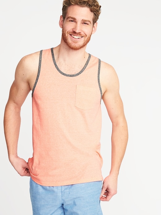 View large product image 1 of 1. Soft-Washed Pocket Tank