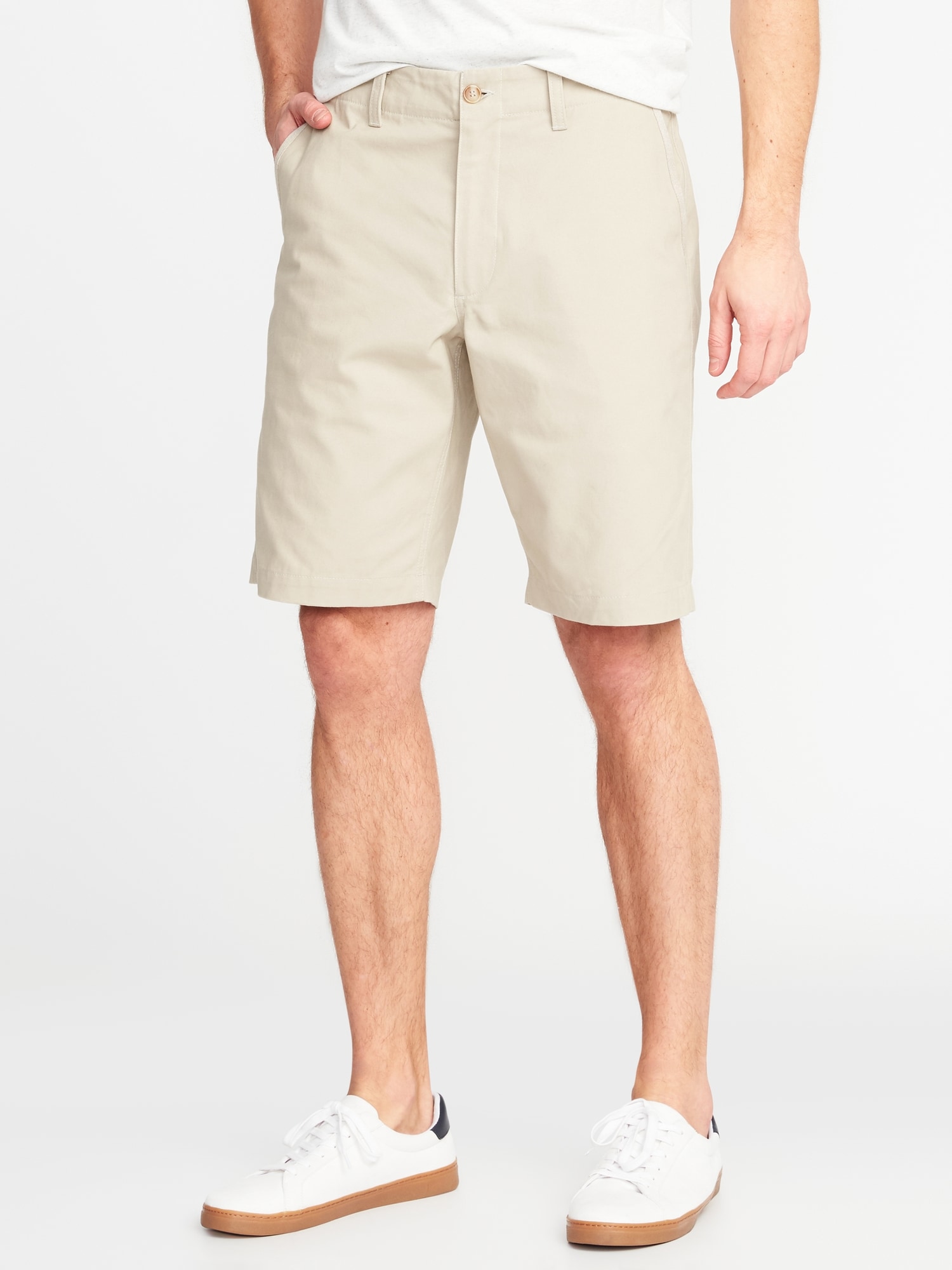 Khaki Shorts for Men - 10-inch inseam 