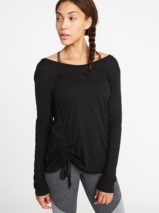 View large product image 1 of 1. Relaxed Side-Tie Performance Top for Women