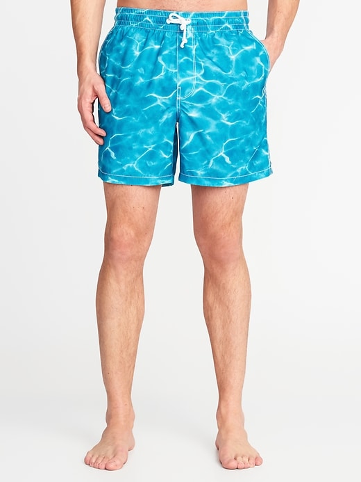 View large product image 1 of 1. Printed Swim Trunks - 6-inch inseam