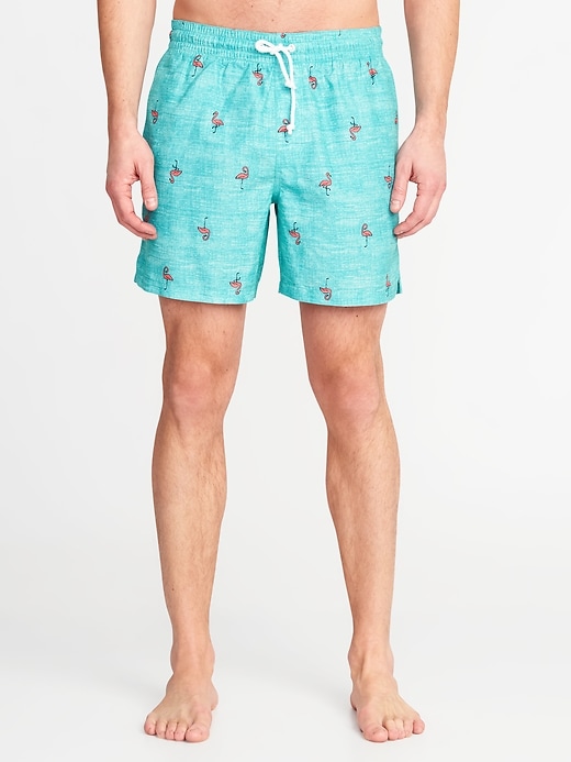 View large product image 1 of 2. Printed Swim Trunks - 6-inch inseam