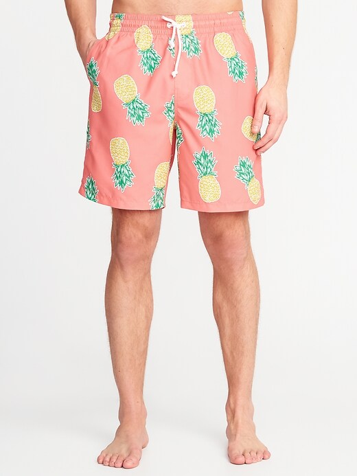 View large product image 1 of 2. Printed Swim Trunks - 8-inch inseam