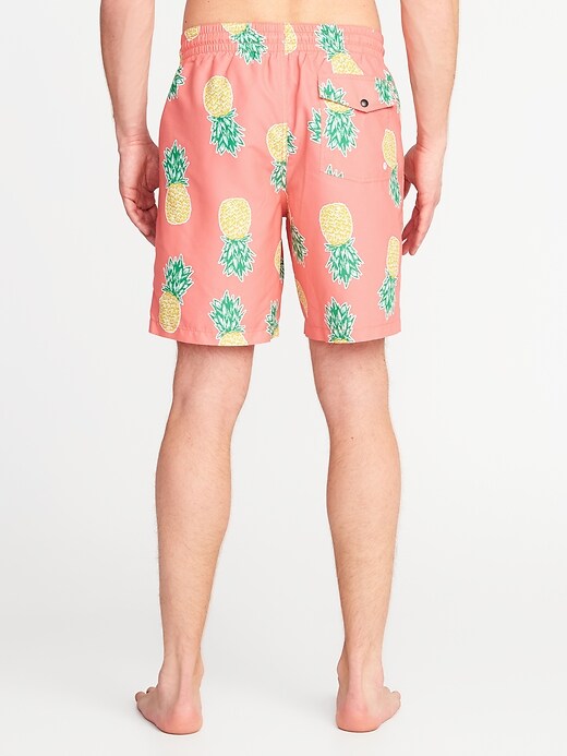 View large product image 2 of 2. Printed Swim Trunks - 8-inch inseam