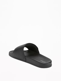 View large product image 3 of 3. Faux-Leather Slide Sandals