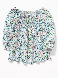 View large product image 4 of 4. Floral Off-the-Shoulder Blouse for Toddler Girls