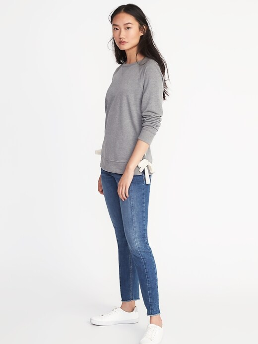 Side-Lace-Up French-Terry Sweatshirt for Women | Old Navy