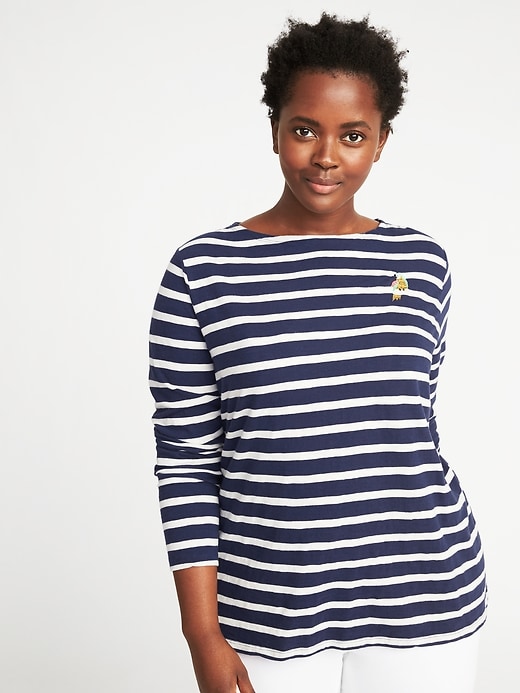 Image number 4 showing, Plus-Size Graphic Mariner-Stripe Tee