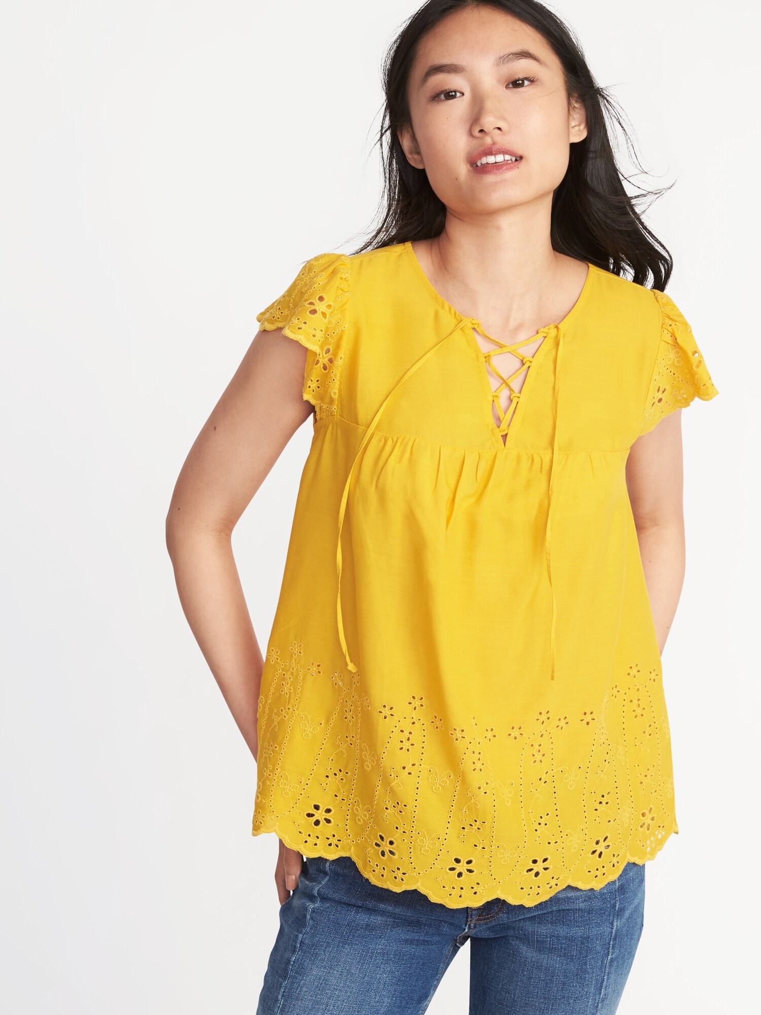 old navy yellow blouse