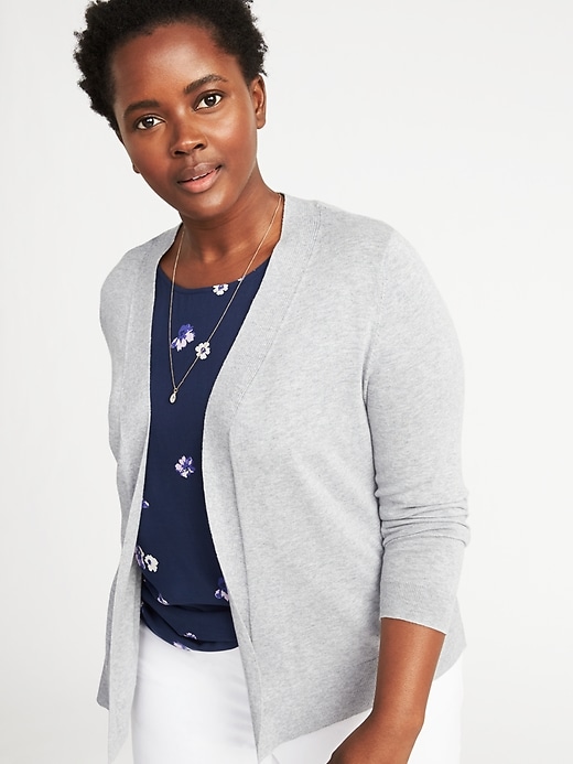 Image number 1 showing, Plus-Size Open-Front Sweater