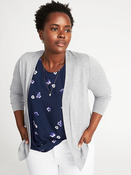 Image number 4 showing, Plus-Size Open-Front Sweater