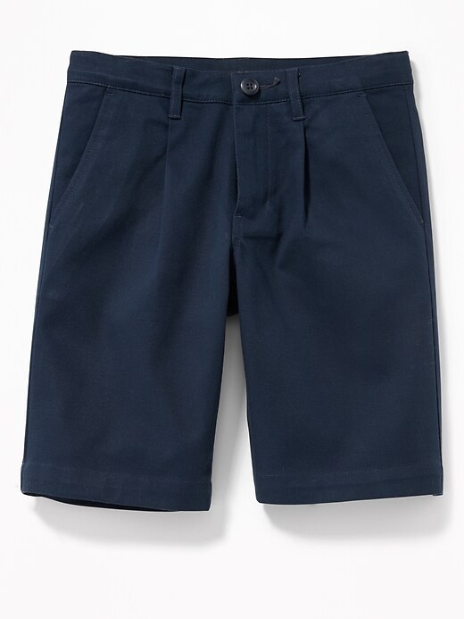 View large product image 1 of 3. Pleated Built-In Flex Straight Uniform Shorts For Boys