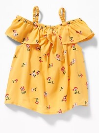 View large product image 4 of 4. Ruffled Floral Tie-Front Cami for Toddler Girls