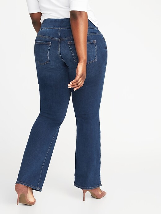 Image number 2 showing, High-Rise Plus-Size Pull-On Boot-Cut Jeans