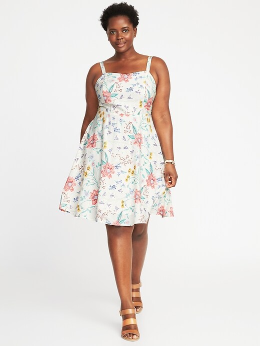 Image number 1 showing, Fit & Flare Plus-Size Cami Dress