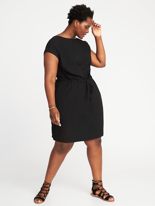 View large product image 1 of 1. Waist-Defined Plus-Size Dress