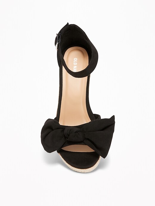 Image number 3 showing, Sueded Bow-Tie Espadrille Wedges for Women