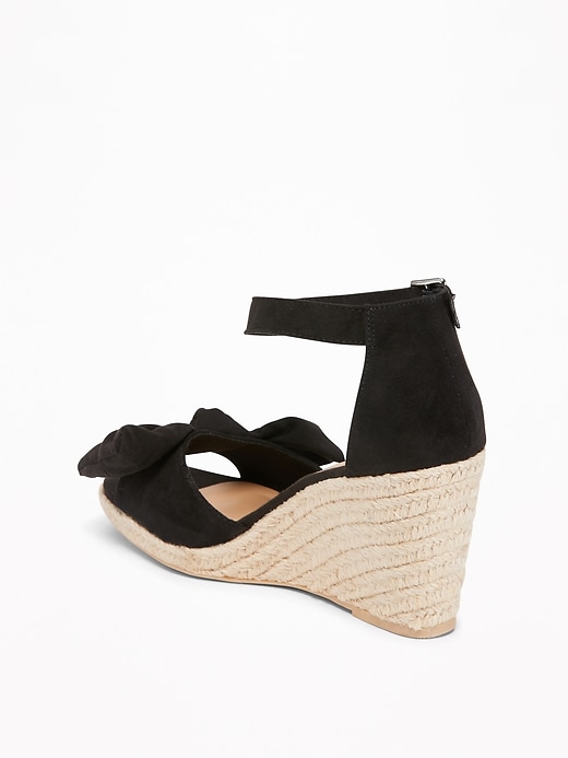 Sueded Bow-Tie Espadrille Wedges for Women | Old Navy