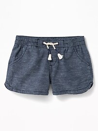 View large product image 3 of 3. Micro-Stripe Linen-Blend Shorts for Girls