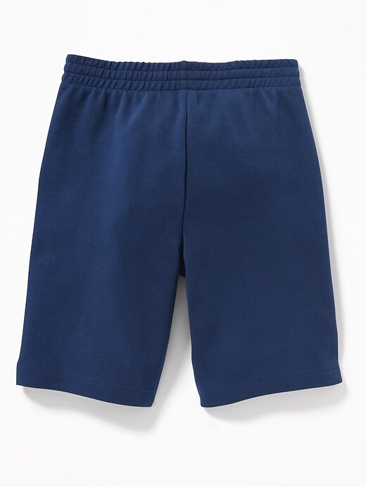 View large product image 2 of 3. Go-Dry Retro-Stripe Fleece Shorts For Boys