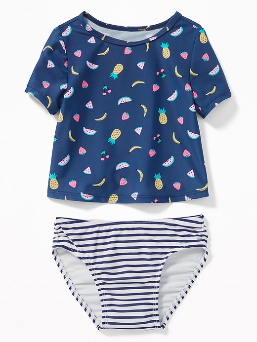 View large product image 1 of 2. Fruit-Print Rashguard & Bow-Tie Bikini Swim Set for Toddler Girls