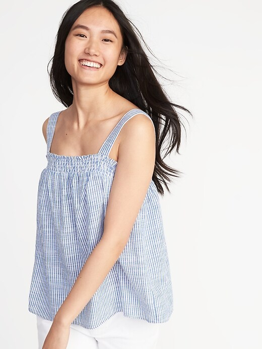 Image number 1 showing, Sleeveless Smocked Swing Top for Women