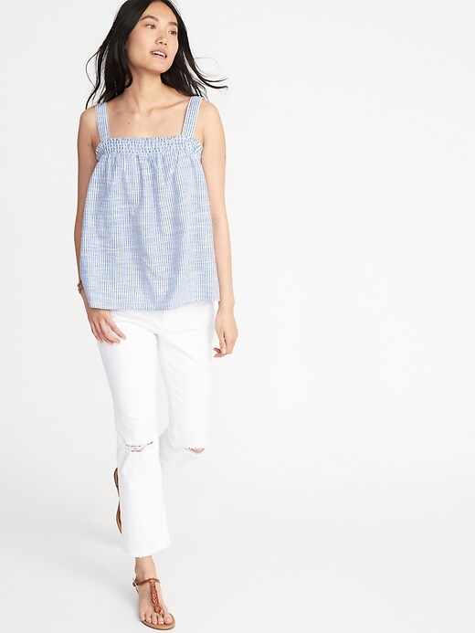 Image number 3 showing, Sleeveless Smocked Swing Top for Women