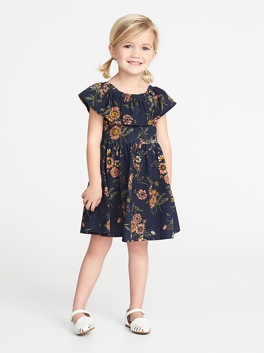 View large product image 1 of 3. Fit & Flare Off-the-Shoulder Dress for Toddler Girls