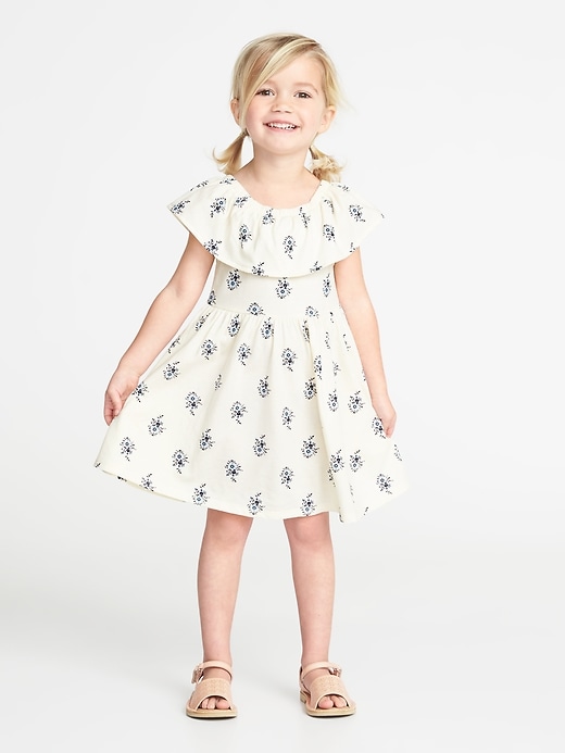 View large product image 1 of 1. Fit & Flare Off-the-Shoulder Dress for Toddler Girls
