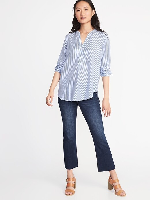 Image number 3 showing, Relaxed Lightweight Popover Top for Women
