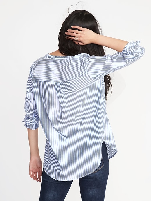 Image number 2 showing, Relaxed Lightweight Popover Top for Women