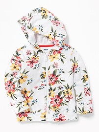 View large product image 4 of 4. Floral French Terry Zip Hoodie for Toddler Girls