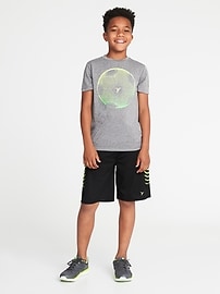 View large product image 3 of 3. Go-Dry Side-Panel Mesh Performance Shorts For Boys