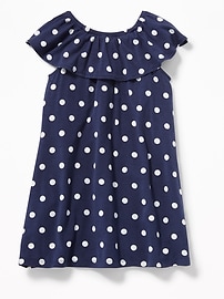 View large product image 3 of 3. Ruffled Polka-Dot Jersey Dress for Toddler Girls