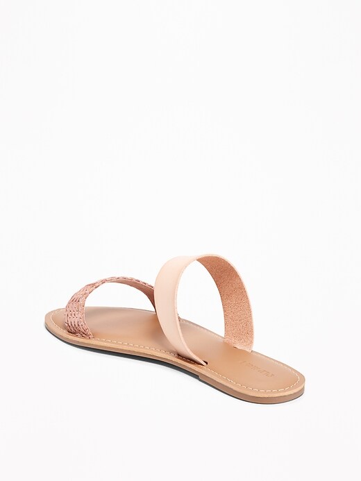 Image number 3 showing, Braided/Faux-Leather Double-Strap Sandals for Women