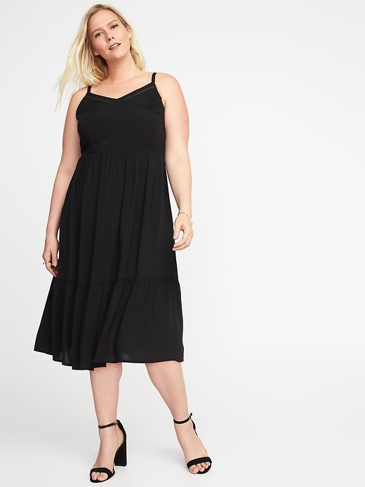View large product image 1 of 1. Plus-Size Fit & Flare Tiered Midi Dress