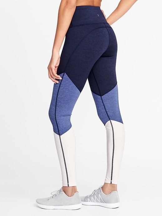 View large product image 2 of 3. High-Waisted Color-Block Elevate Compression Leggings For Women