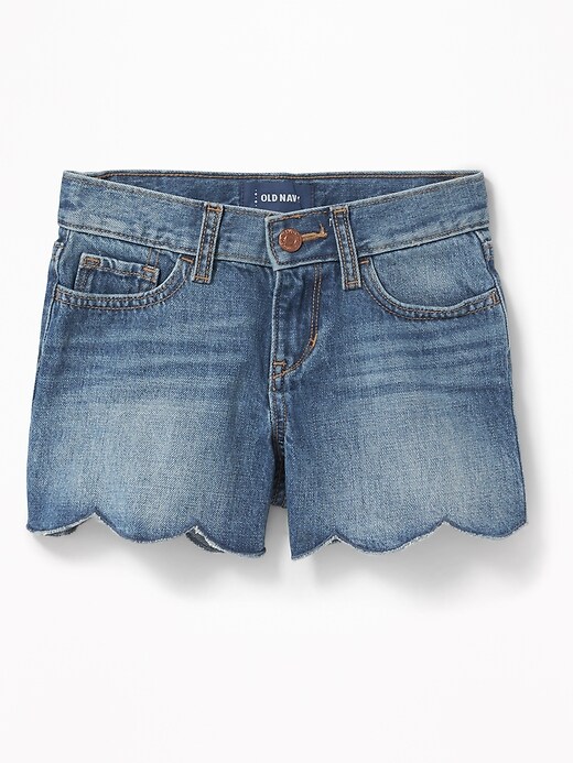 Scallop Hem Denim Shorts - SALE - The Blue Door Boutique