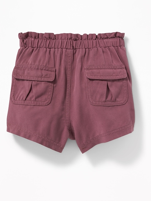 View large product image 2 of 2. Paperbag-Waist Utility Shorts for Toddler Girls