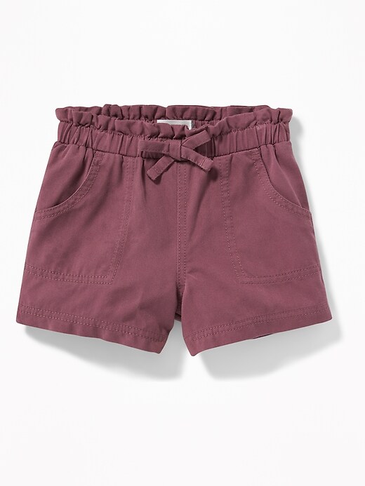 View large product image 1 of 2. Paperbag-Waist Utility Shorts for Toddler Girls
