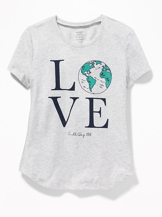 View large product image 1 of 2. "Earth Day 2018" Graphic Tee for Girls