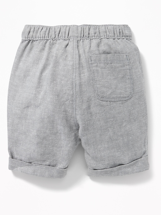 View large product image 2 of 3. Cuffed Linen-Blend Shorts for Toddler Boys