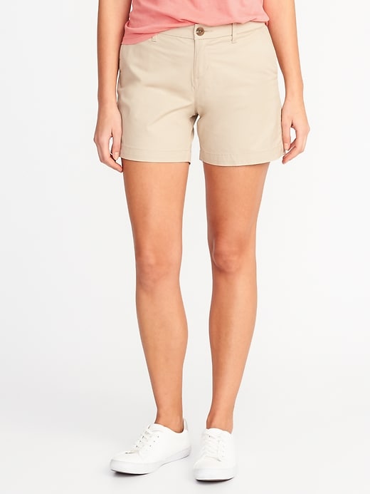 View large product image 1 of 2. Mid-Rise Everyday Twill Shorts For Women - 5 inch inseam