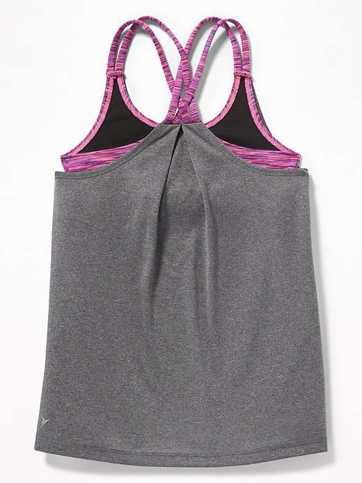 View large product image 2 of 3. Relaxed Go-Dry Cool Strappy 2-in-1 Tank for Girls