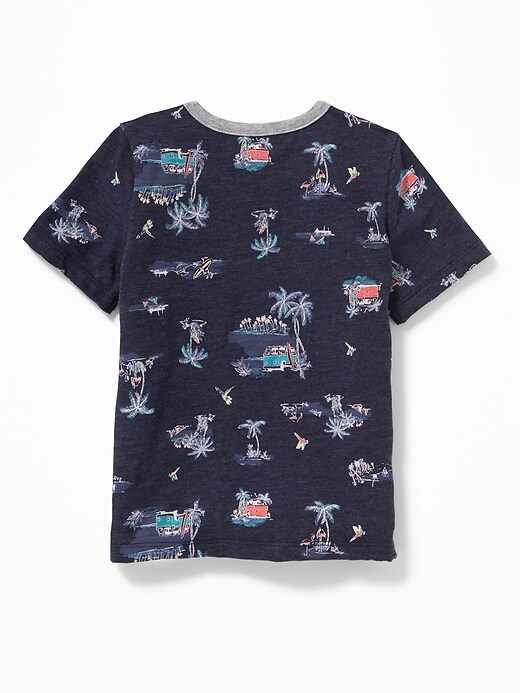 View large product image 2 of 2. Tropical-Print Jersey Henley for Toddler Boys