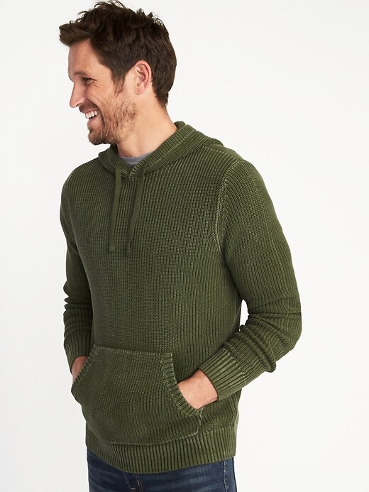 Image number 1 showing, Garment-Dyed Sweater Hoodie