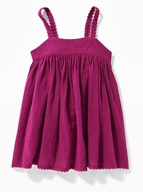View large product image 3 of 3. Slub-Weave Crochet-Trim Sundress for Toddler Girls