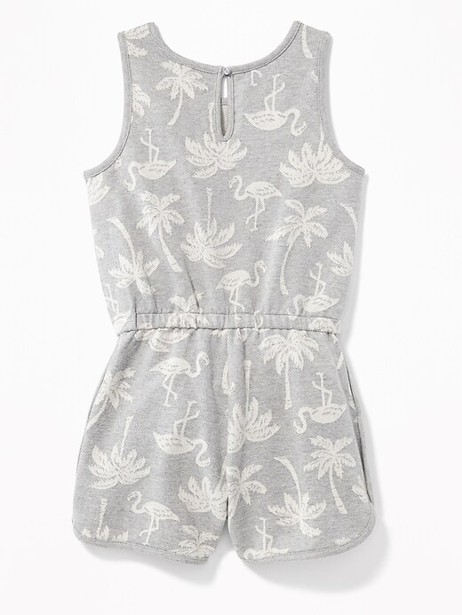 View large product image 2 of 3. Flamingo-Print French Terry Romper for Girls